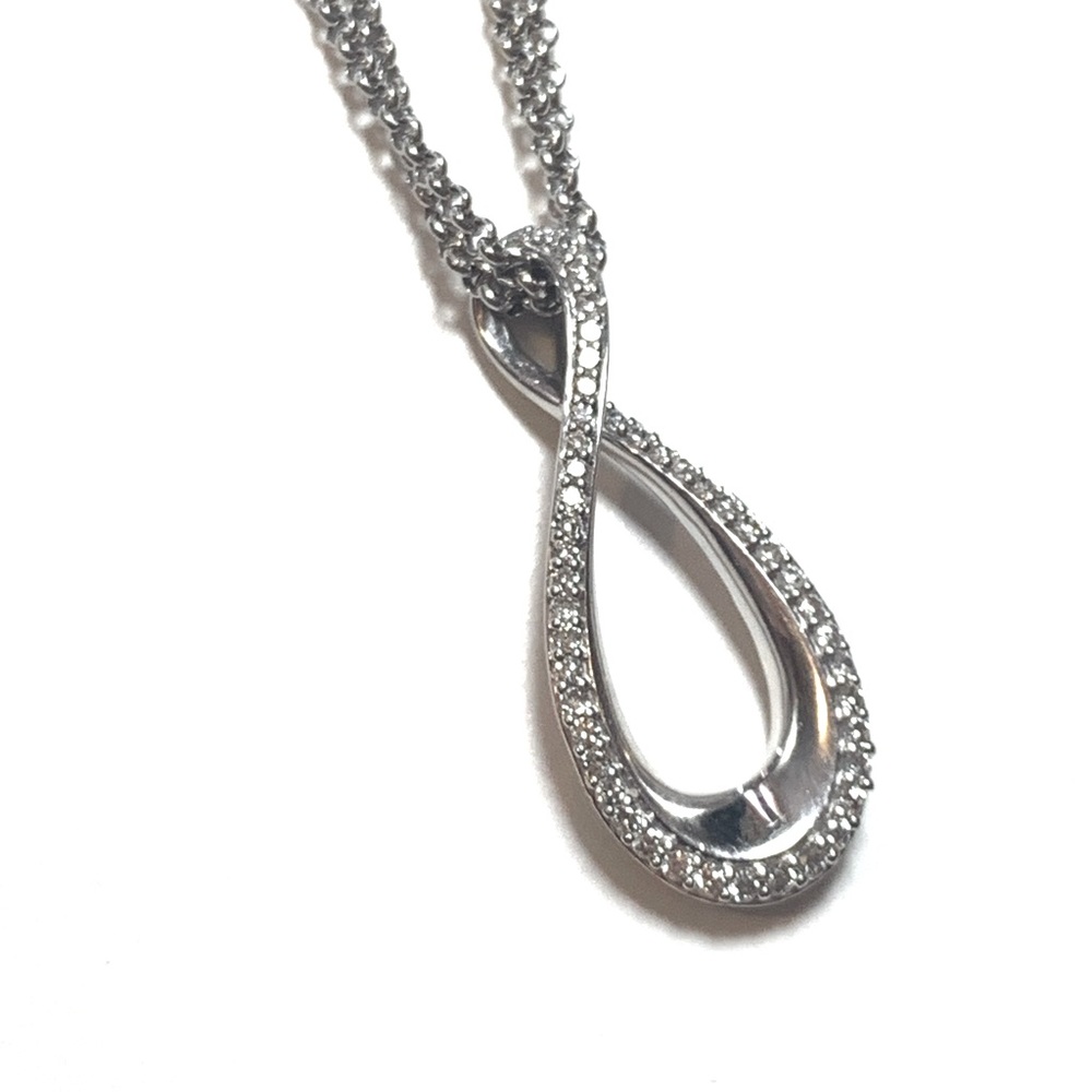 Sterling Silver Infinity Shape Diamond Necklace